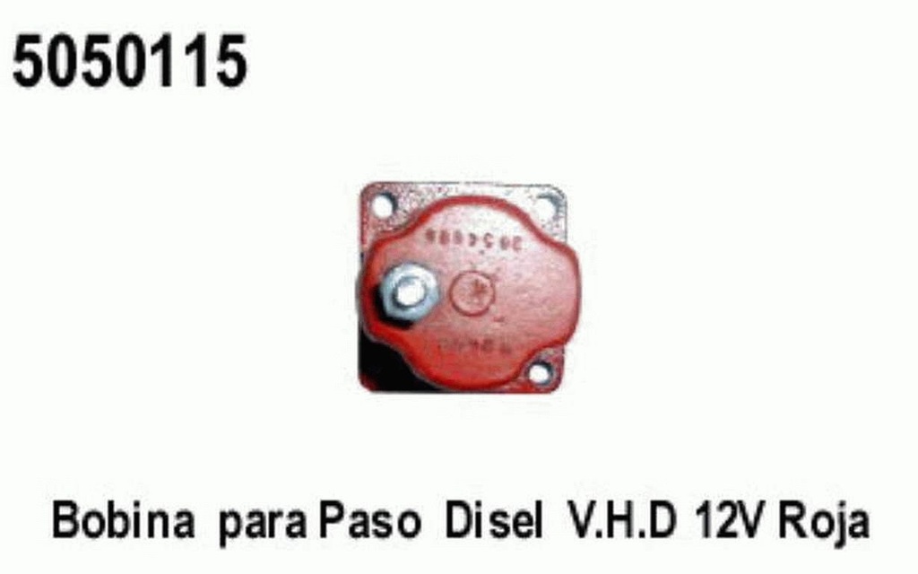 BOBINA PASO DIESEL 12V ROJA VHD=5050115