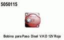 BOBINA PASO DIESEL 12V ROJA VHD=5050115