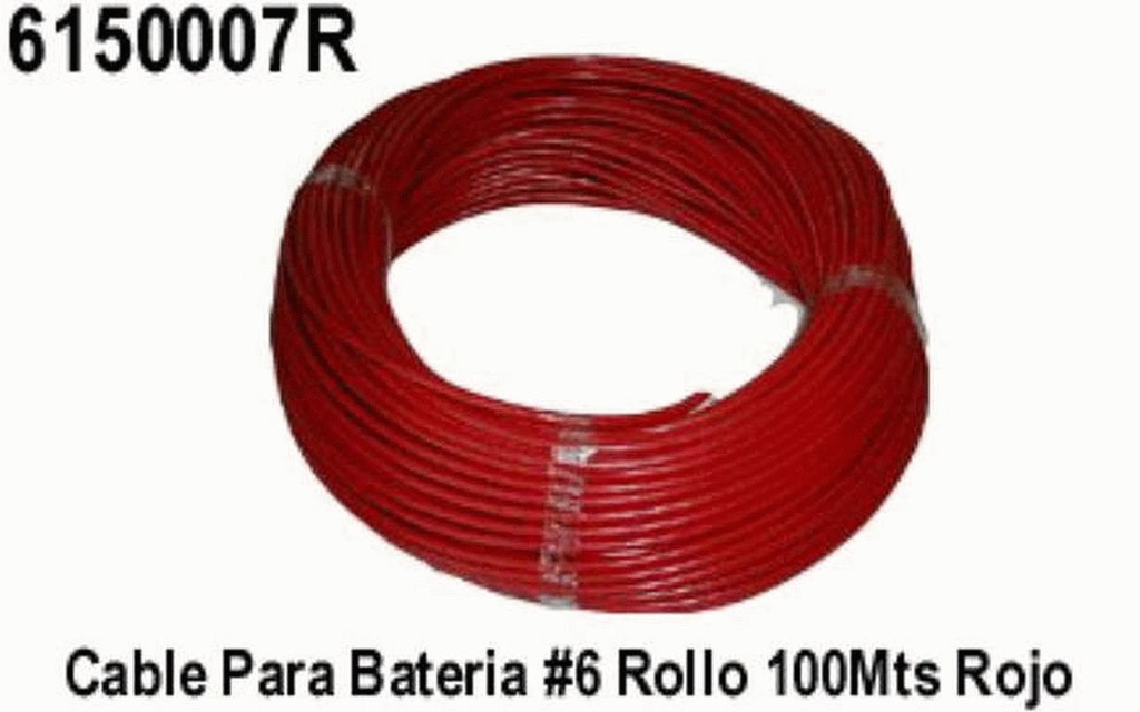 CABLE BATERIA # 6 POR (100) MTS ROJO   GEM
