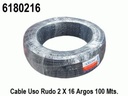 CABLE USO RUDO 2X16 POR (1) METRO=6180217