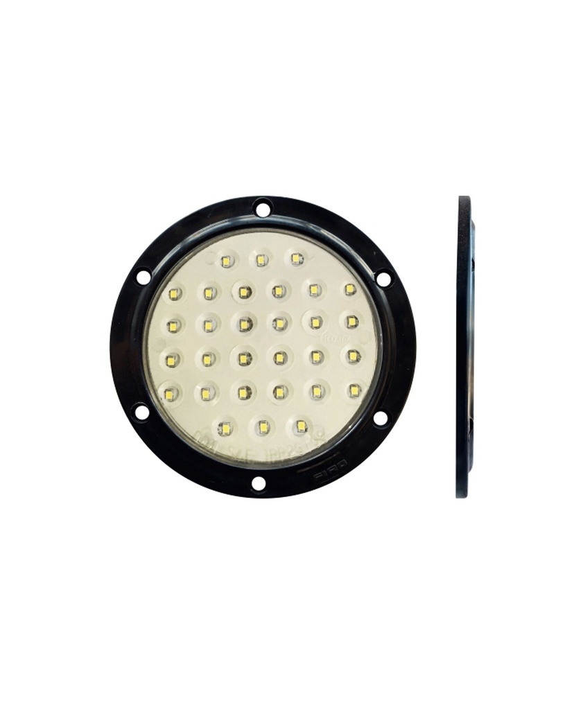LUZ PLANA 4 30 LED BLANCOS REDONDO 12V  3 CABLES = 45-2=45M"