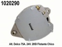 ALTERNADOR 24V 45A 20SI delco FLOTANTE CHICO=1020324=1020318=10203