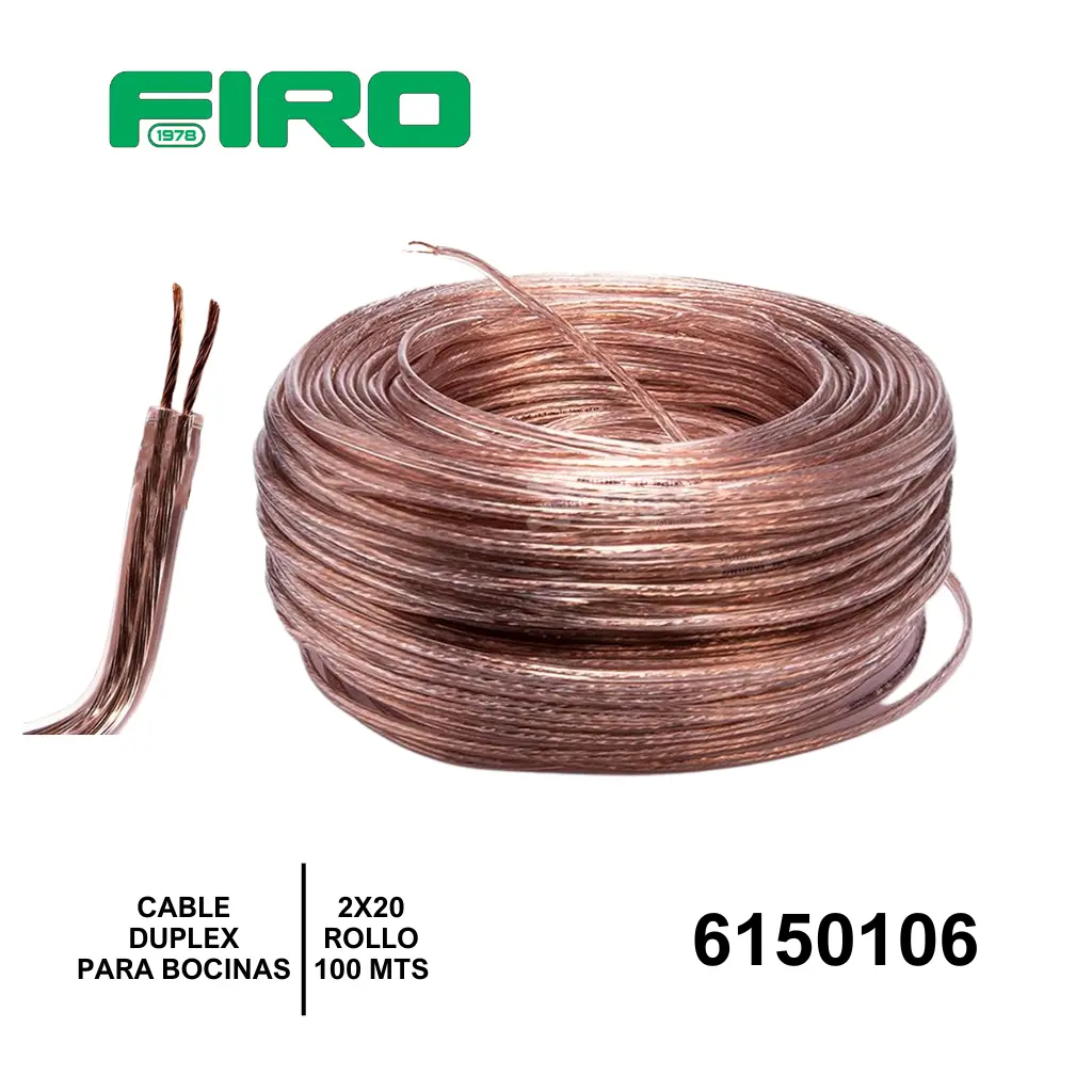 CABLE DUPLEX 2X20 PARA BOCINAS POR (100) MTS.