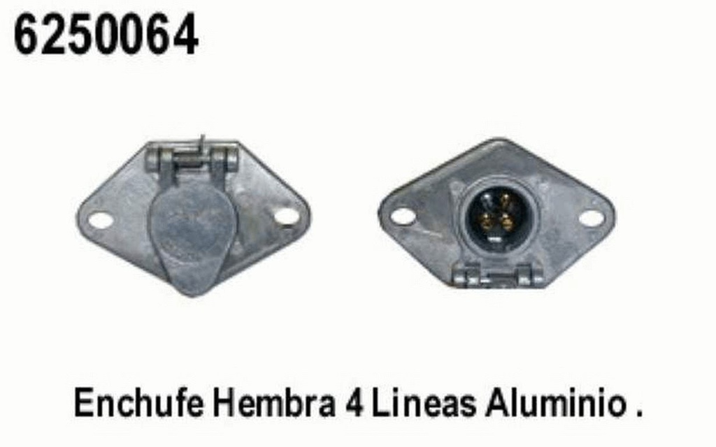 ENCHUFE O CONECTOR 4 LINEAS HEMBRA  ALUMINIO