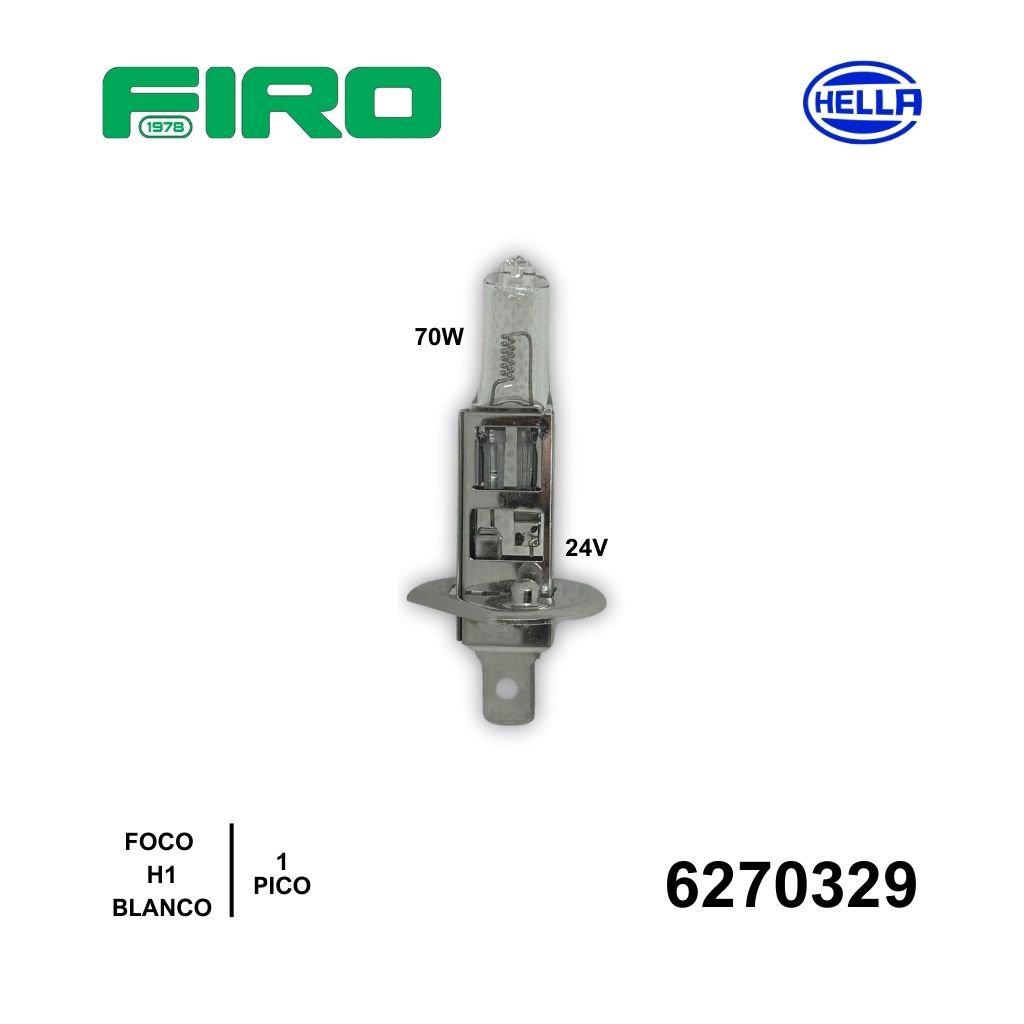 FOCO H1 1 PICO 24V 70W BLANCO HELLA