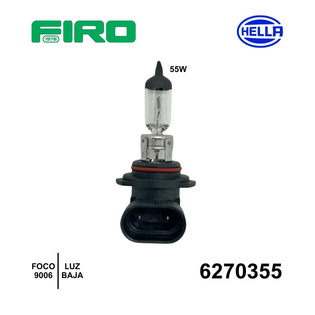 FOCO 9006 55W LUZ BAJA HELLA=6270355-80=6270355N