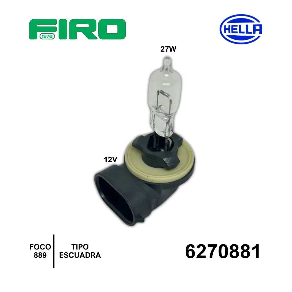 FOCO 889 12V 27W ESCUADRA HELLA =6270881N=6270881IMP