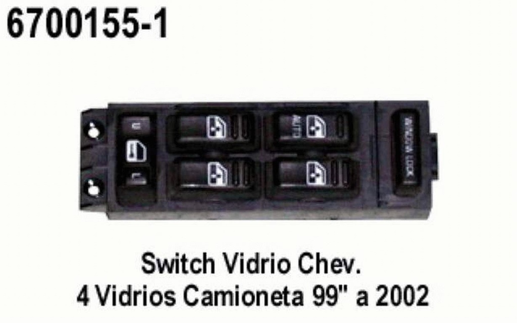SWITCH INTERRUPTOR ELEVADOR VIDRIO CHEV 4 VID CAM 99 ****