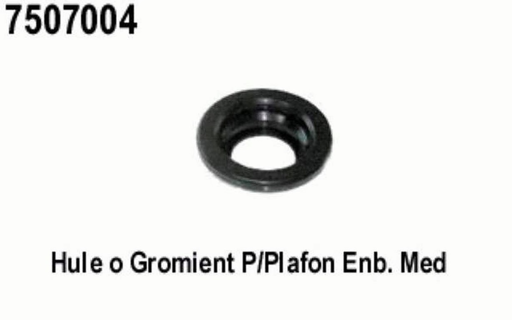 GROMMET HULE PVC REDONDO P/LAMPARA DE 2 1/2" NEGRO