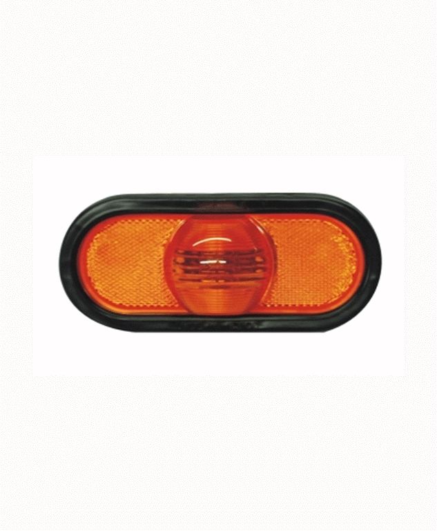 PLAFON EMBUTIDO OVALADO 6" 12V AMBAR BASE HULE BOLA =a