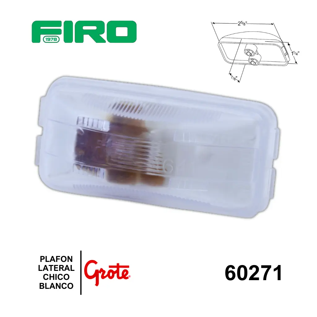 PLAFON LATERAL RECT. CHICO KW BLANCO SUSTITUTO=15