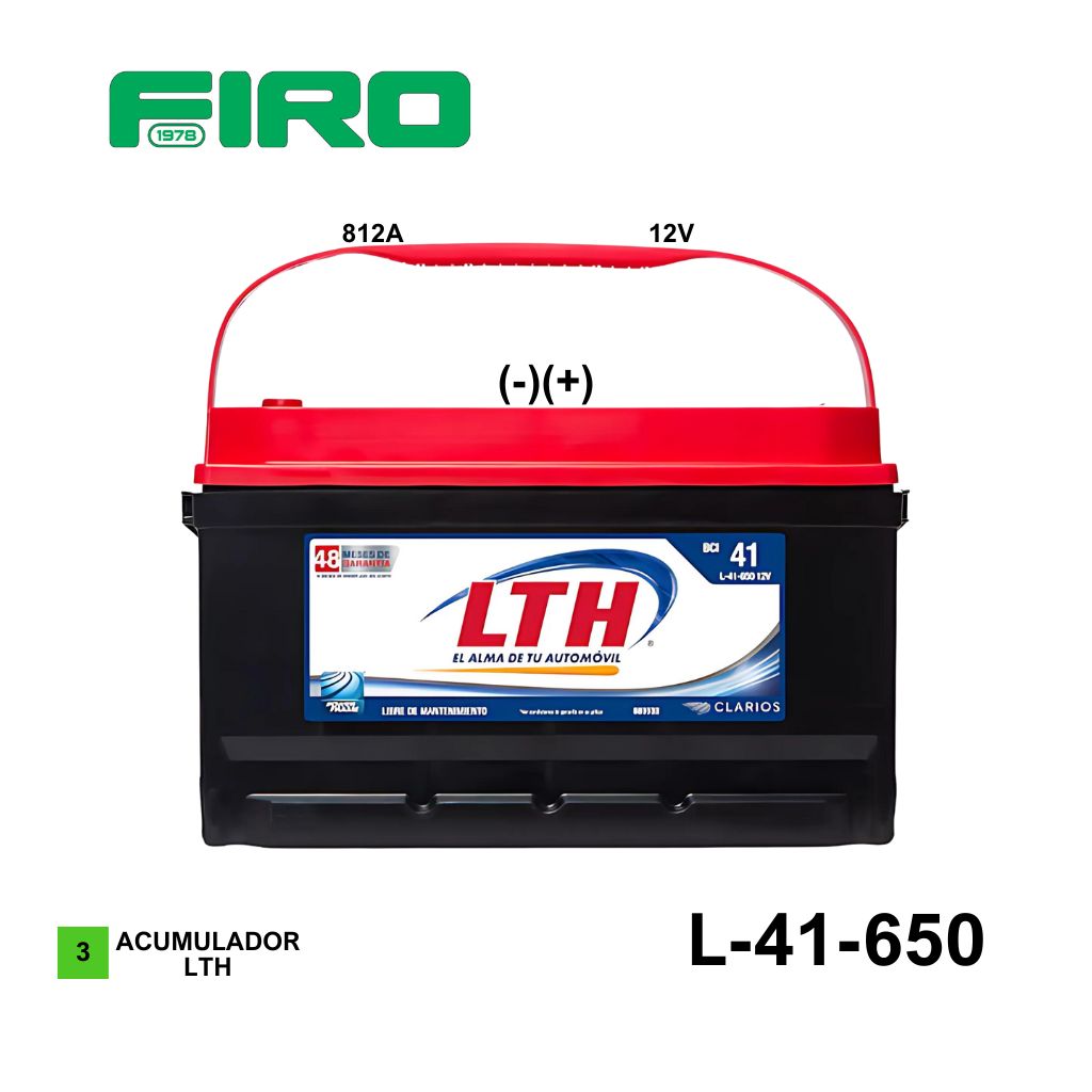 ACUMULADOR LTH L-41-650 12V 812A (-)(+) <CASCO (3)(M)