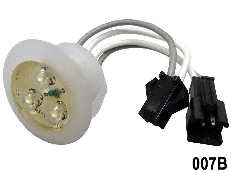 LUZ LED 5/8" BLANCO 3 LED REDONDA  P/EMBUTIR 2 ARNESES