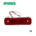 LUZ PLANA 1X4" 12V 0.5W 6 LED ROJO RECTANGULAR