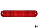 LUZ PLANA 9" 12V 36 LED ROJO OVALADO =86+ =86X