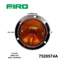 PLAFON EMBUTIDO 4" AMBAR 12VY24V. 2 TORNILLOS BISEL CROMADO ******