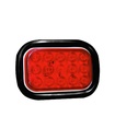 LAMPARA RECTANGULAR 12V-24V 12 LED ROJO C/GROMMET Y CONECTOR