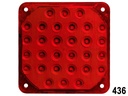 LUZ PLANA 4" 30 LED 12V CUADRADO 10X10CM ROJO=436M