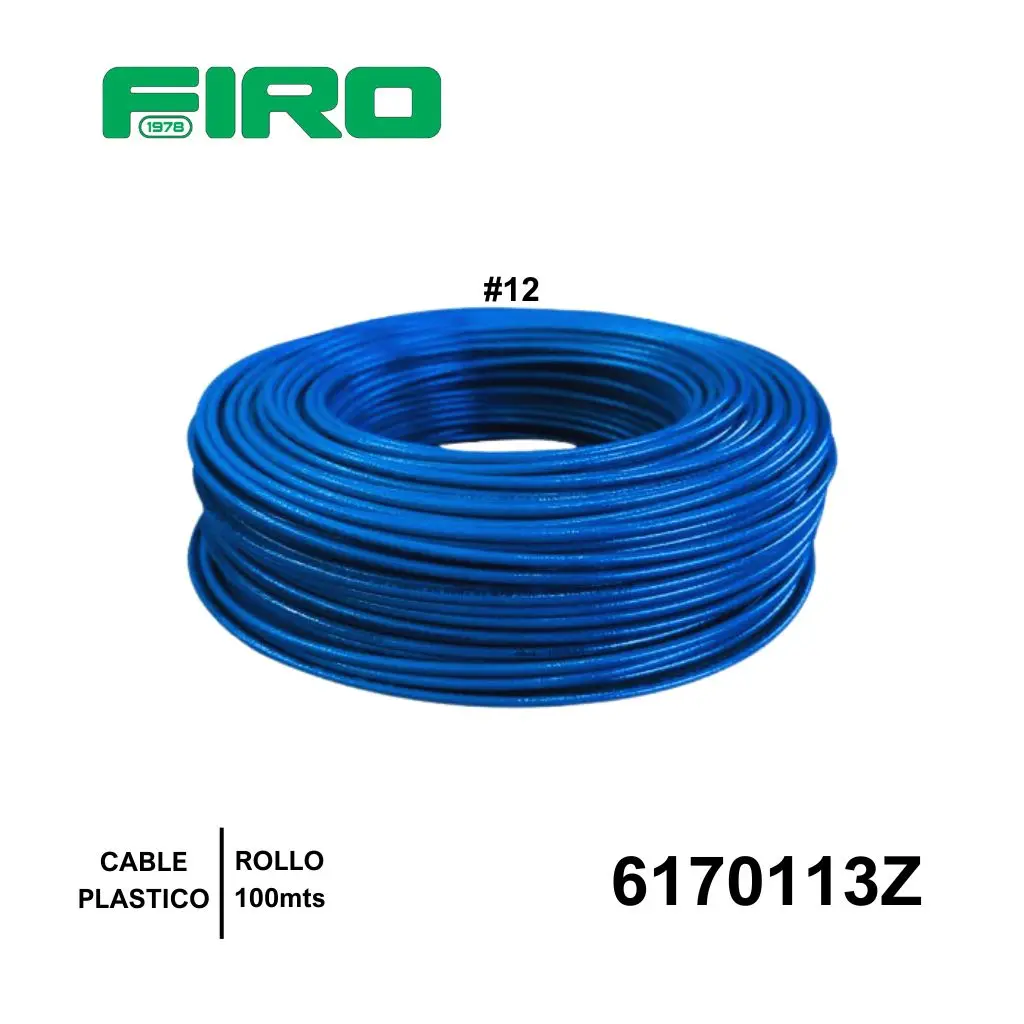 CABLE PLASTICO # 12 POR (100) MTS. ROLLO AZUL AWG