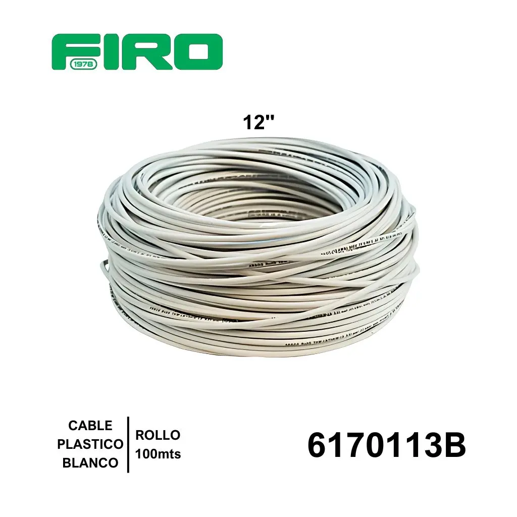 CABLE PLASTICO # 12 POR (100) MTS. ROLLO BLANCO AWG