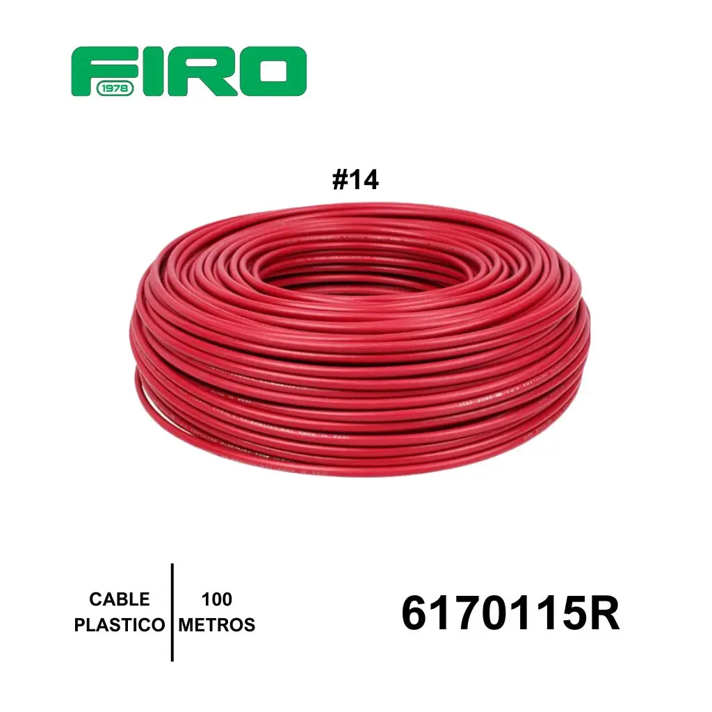CABLE PLASTICO # 14 POR (100) MTS. ROLLO ROJO AWG