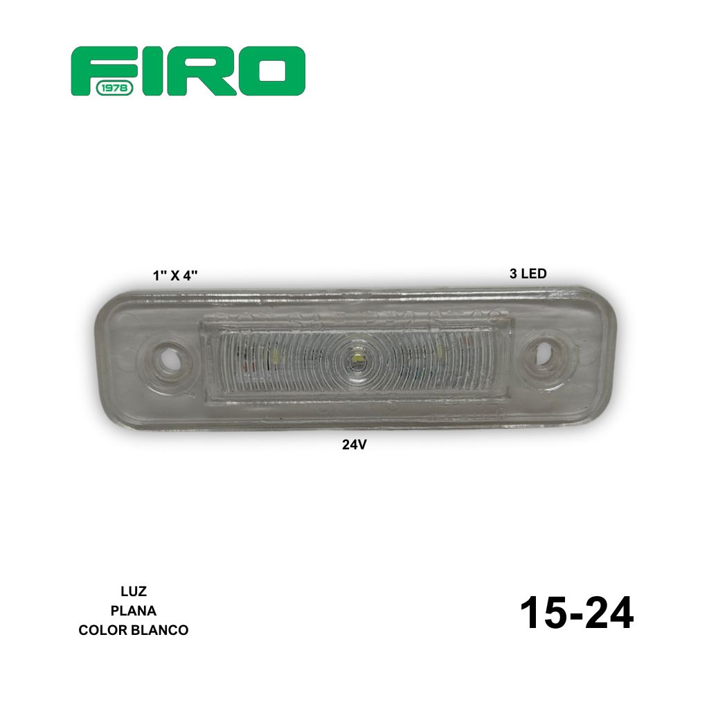 #15-24 LUZ PLANA 1X4" 24V 6 LED BLANCO = 415-24 Y 415M