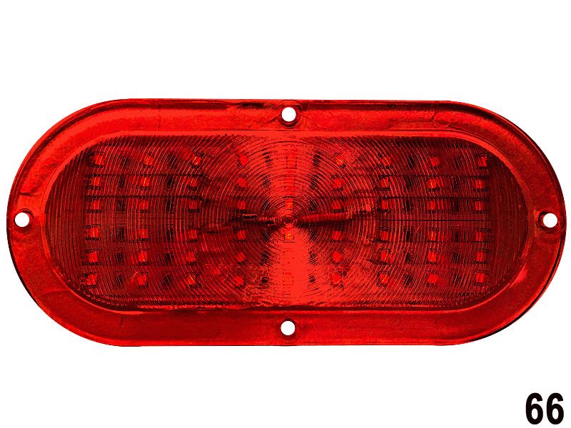 LUZ PLANA 6" 12V 36 LED ROJO OVALADO 66+/66-2/66M/66MST