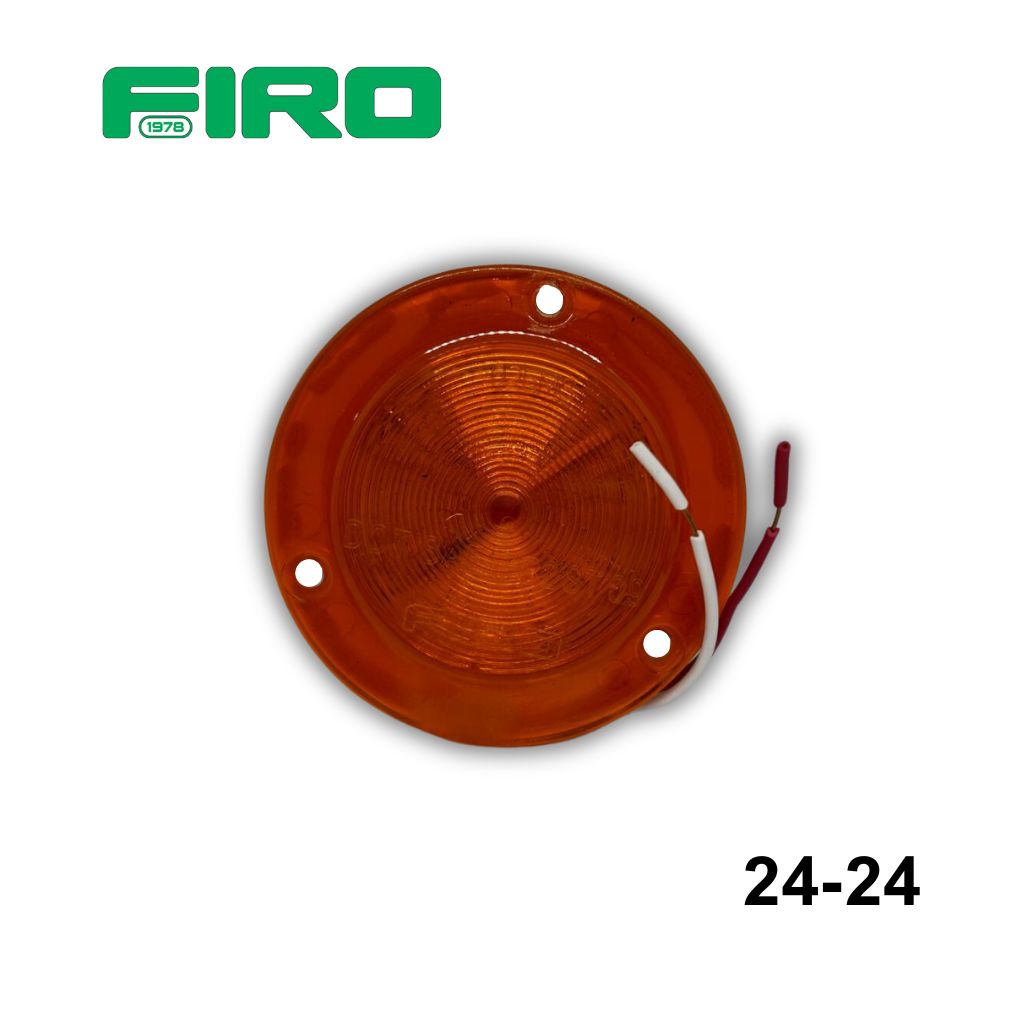 #24-24 LUZ PLANA 2.5" 24V 12 LED AMBAR REDONDO LUMENS +LUZ ULTRA