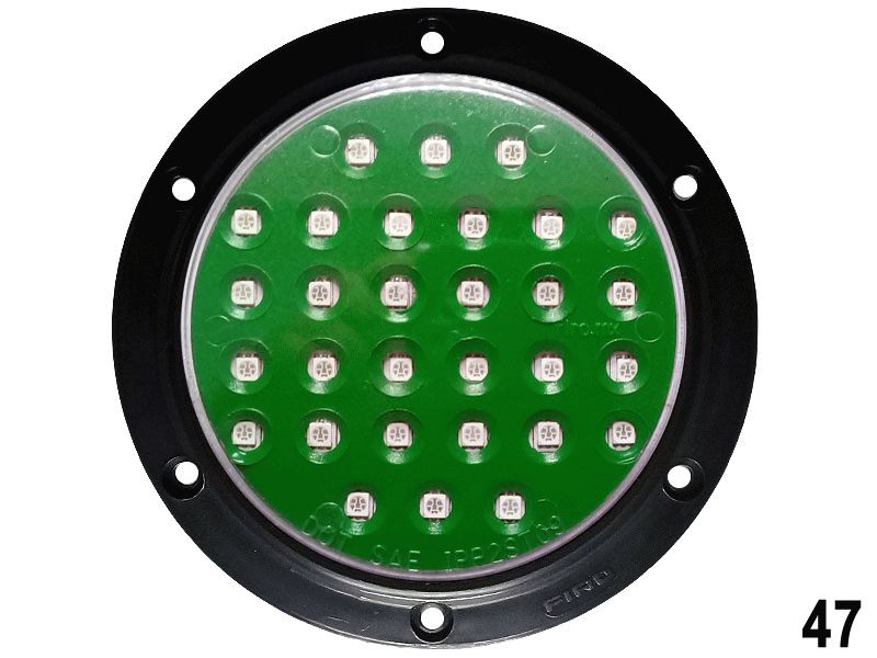 LUZ PLANA 4" 12V 30 LED VERDE REDONDO