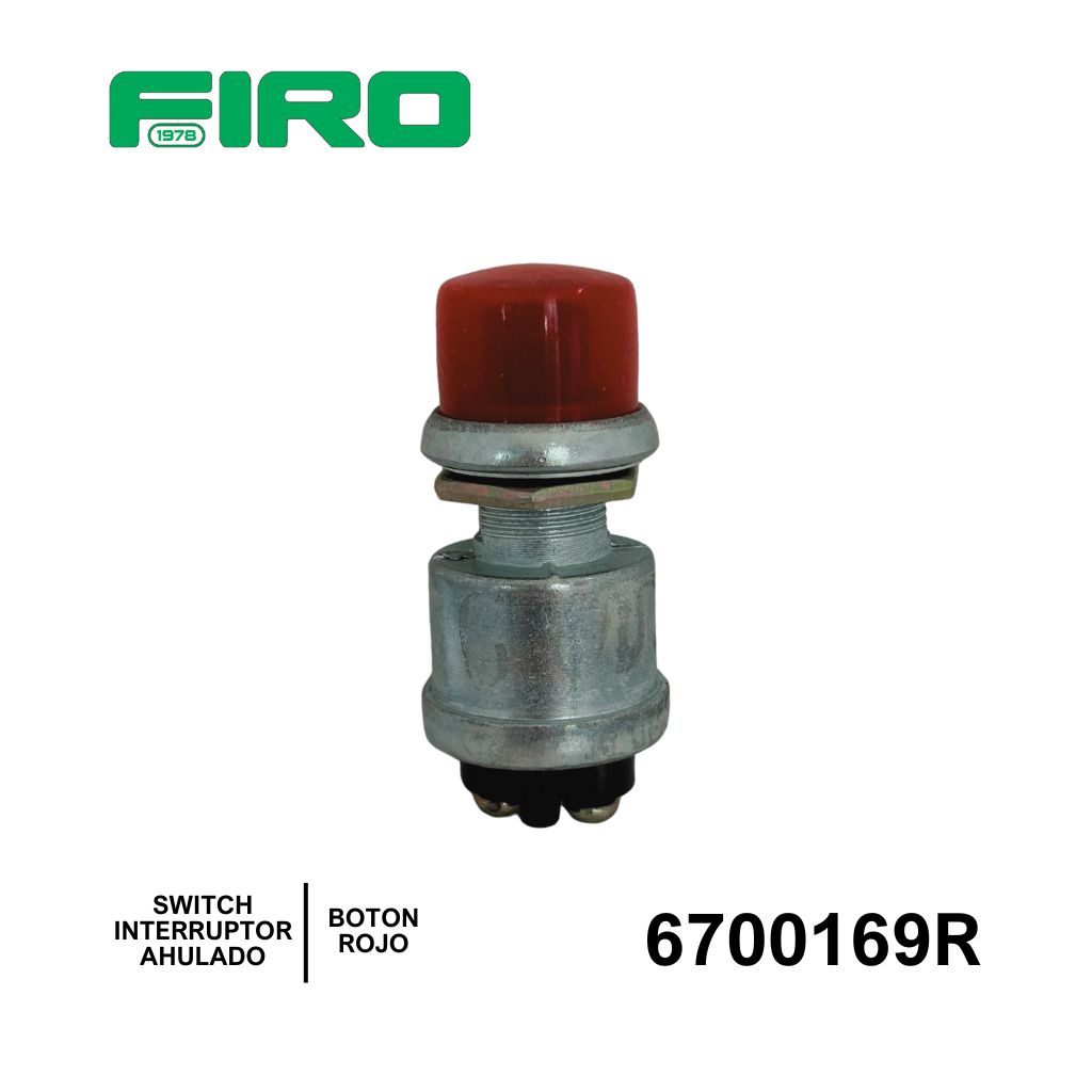 SWITCH INTERRUPTOR BOTON MARCHA AHULADO REFORZADO ROJO=6700168=670