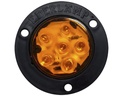 PLAFON REDONDO 2" AMBAR 12V./24V. 6 LED C/BISEL NEGRO