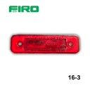 #16-3 LUZ PLANA 1X4" 12V 0.5W 6 LED ROJO RECTANGULAR 3 CABLES ALTA/BAJA