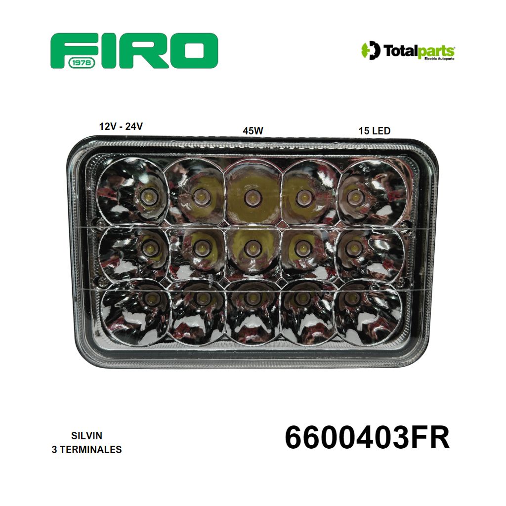 SILVIN H4656 DE 15 LEDS 45 WATTS 165MM 12V y 24V 3T