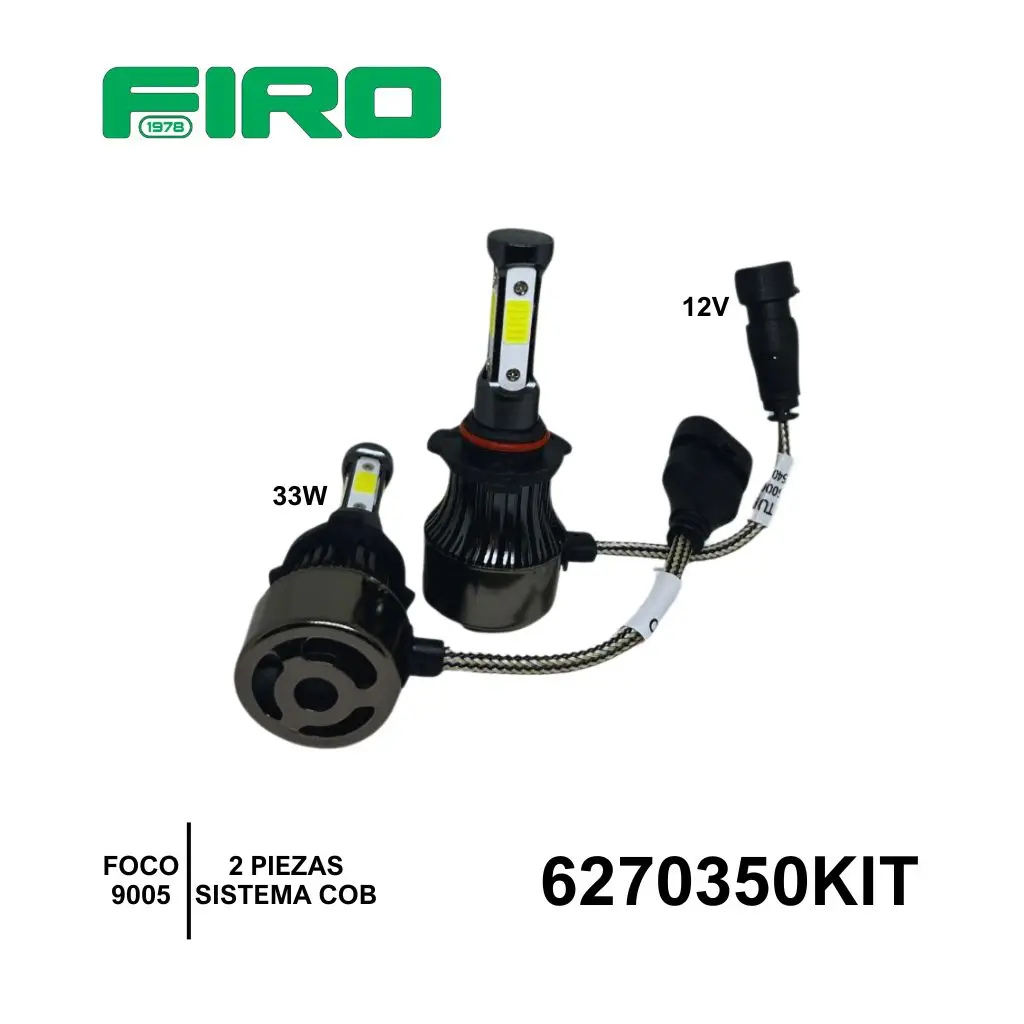 FOCOS 9005 LED COB 12V  33W BLANCO 4200LM (2PZAS)