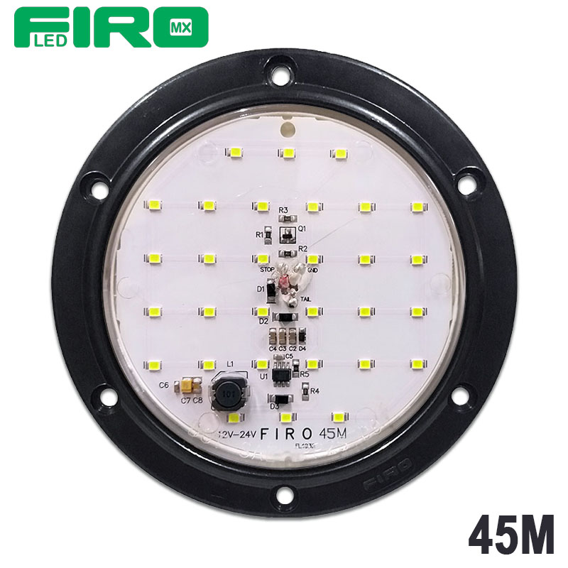 LUZ PLANA 4" 12V/24V 30 LED BLANCO REDONDO MULTIVOLTAJE