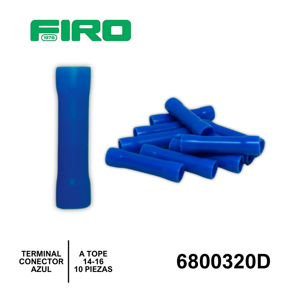 CONECTOR A TOPE AZUL (TERMINAL A TOPE AZUL) 14-16 (10 PZS)