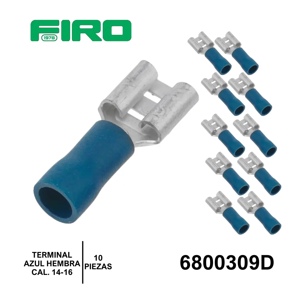 TERMINAL AZUL ENCHUFE O HEMBRA  14-16 (10 PZS)    .