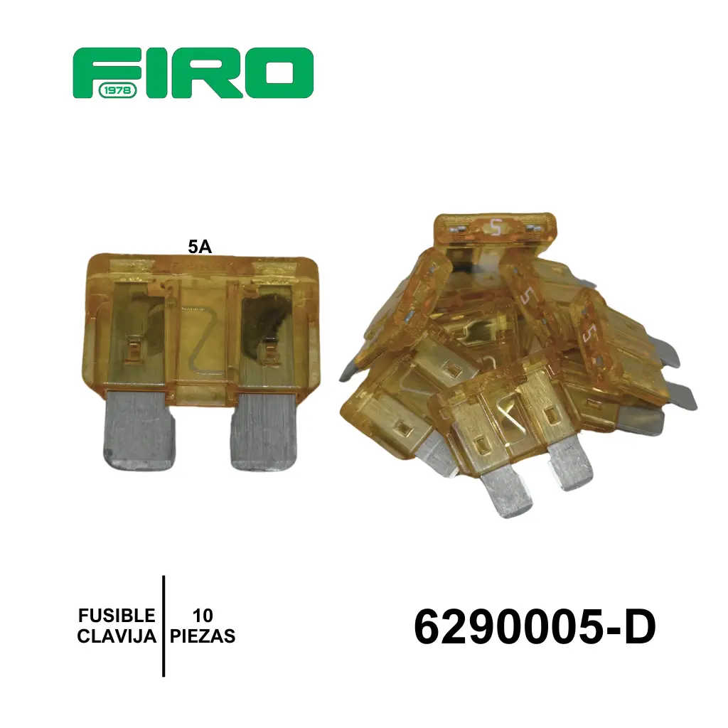 FUSIBLE CLAVIJA  5A. 10 PIEZAS