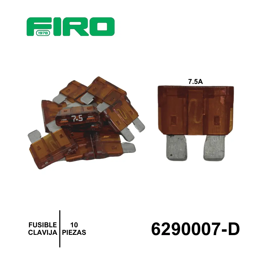 FUSIBLE CLAVIJA  7.5A. 10 PIEZAS