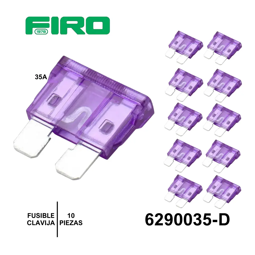 FUSIBLE CLAVIJA 35A 10 PIEZAS