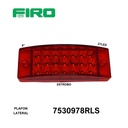 PLAFON LATERAL RECTANGULAR 6"  ROJO 21 LED LISO CON ESTROBO