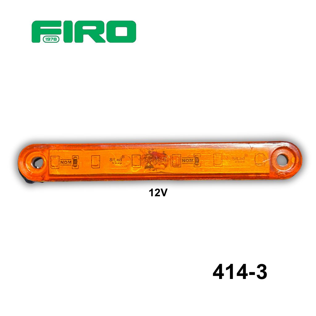 #414-3 LUZ PLANA 12V 4.5" X 5/8" 6 LED AMBAR 3 CABLES = 414*4-3