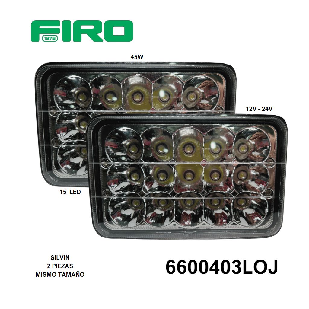 SILVIN H4656 DE 15 LEDS 45 WATTS 165MM (12V-24V) *JGO.*IP68
