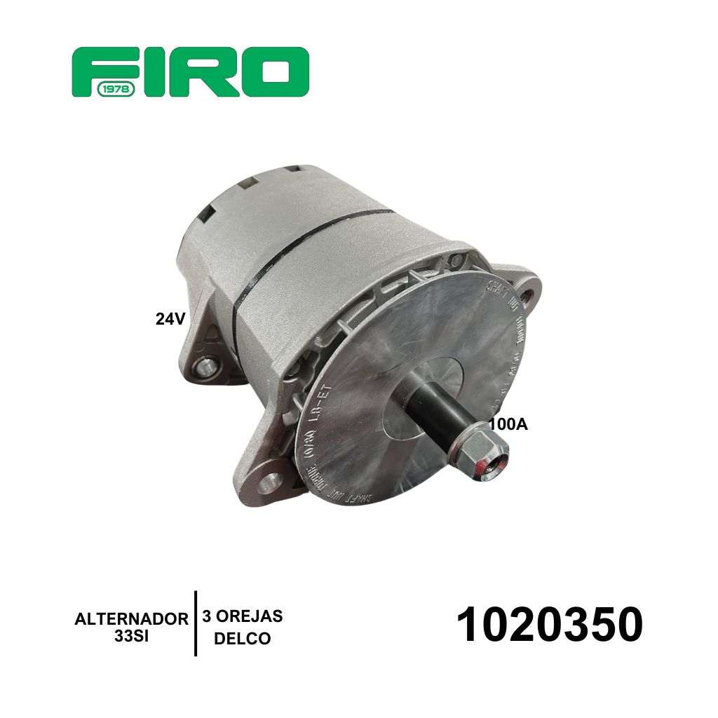 ALTERNADOR 24V 100A 3 OREJAS 33SI  DELCO= 1020318=1020318=1020324