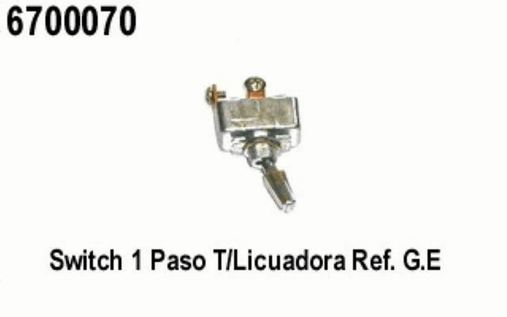 SWITCH INTERRUPTOR 1 PASO 2 TER. TECLA CROMADO REFORZADO GE.