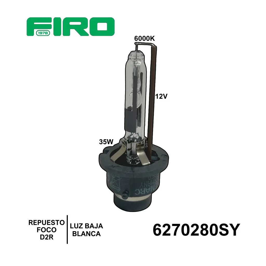 REPUESTO FOCO D2R HID 12V 35W 6000K BLANCO SYLVANIA LUZ BAJA
