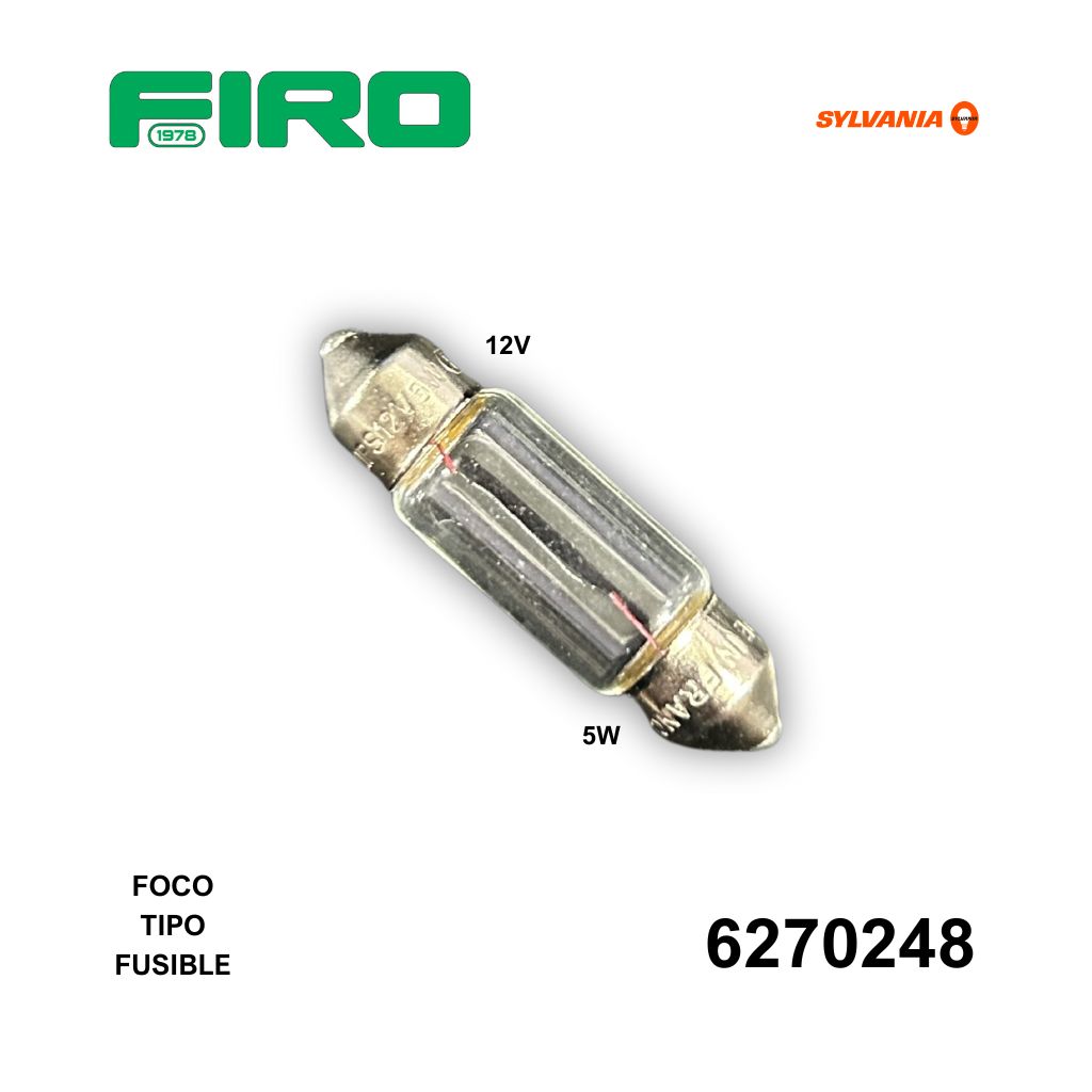 FOCO TIPO FUSIBLE 12V 5W 10X38 NISSAN TSURU III (6270250)