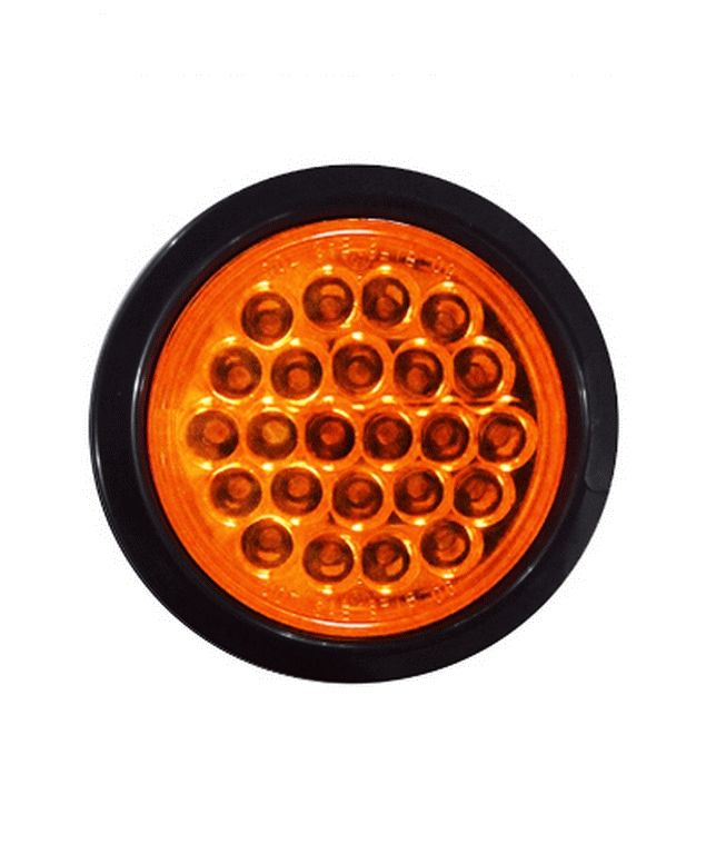 PLAFON EMBUTIDO 4" AMBAR 12V 24 LED C/HULE/GROOMET***** =44