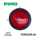 PLAFON EMBUTIDO 4" ROJO 24V 21W CON GROMMET S/LOGO