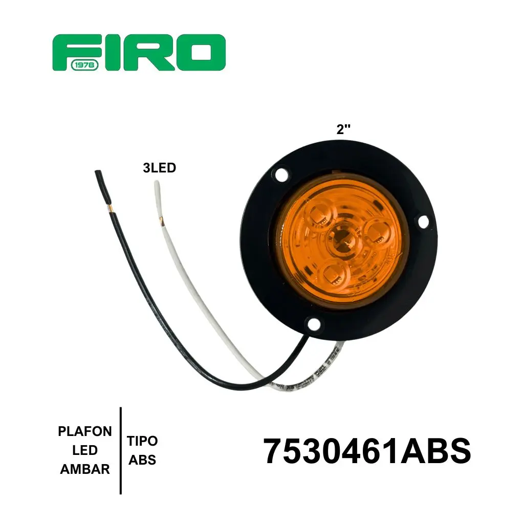 PLAFON REDONDO 2" AMBAR TIPO ABS 3 LED = 7530222CA